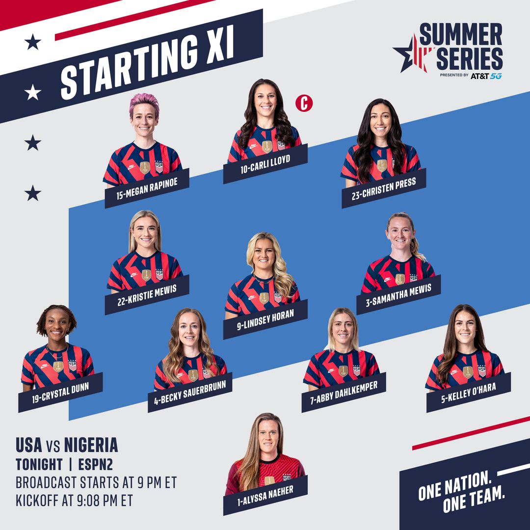 2021 WNT Summer Series: USA vs. Nigeria - Lineup, Schedule & TV Channels