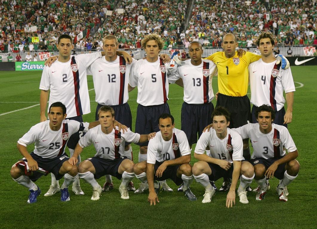 The USA pose for a team photo prior to playing Mexico in an international match on February 7, 2007 at the University of Phoenix Stadium in Glendale, Arizona. (Photo by Stephen Dunn/Getty Images)