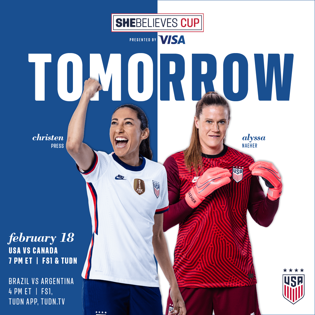 USA Opens 2021 Shebelieves Cup Presented by Visa With Showdown Against Canada