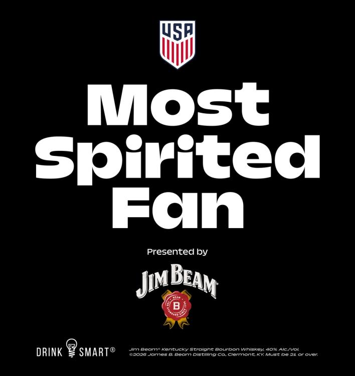Graphic with text Most Spirited Fan presented by Jim Beam
