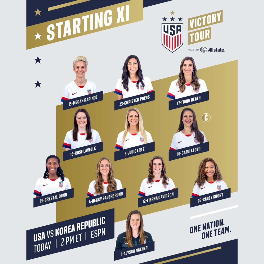 USWNT vs Korea Republic in Chicago Lineup Schedule and TV Channels