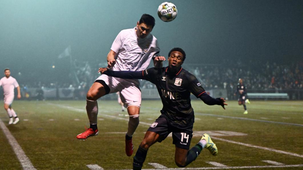 CD Faialense in Maine in the 2025 Open Cup First Round against DIII pros Portland Hearts of Pine