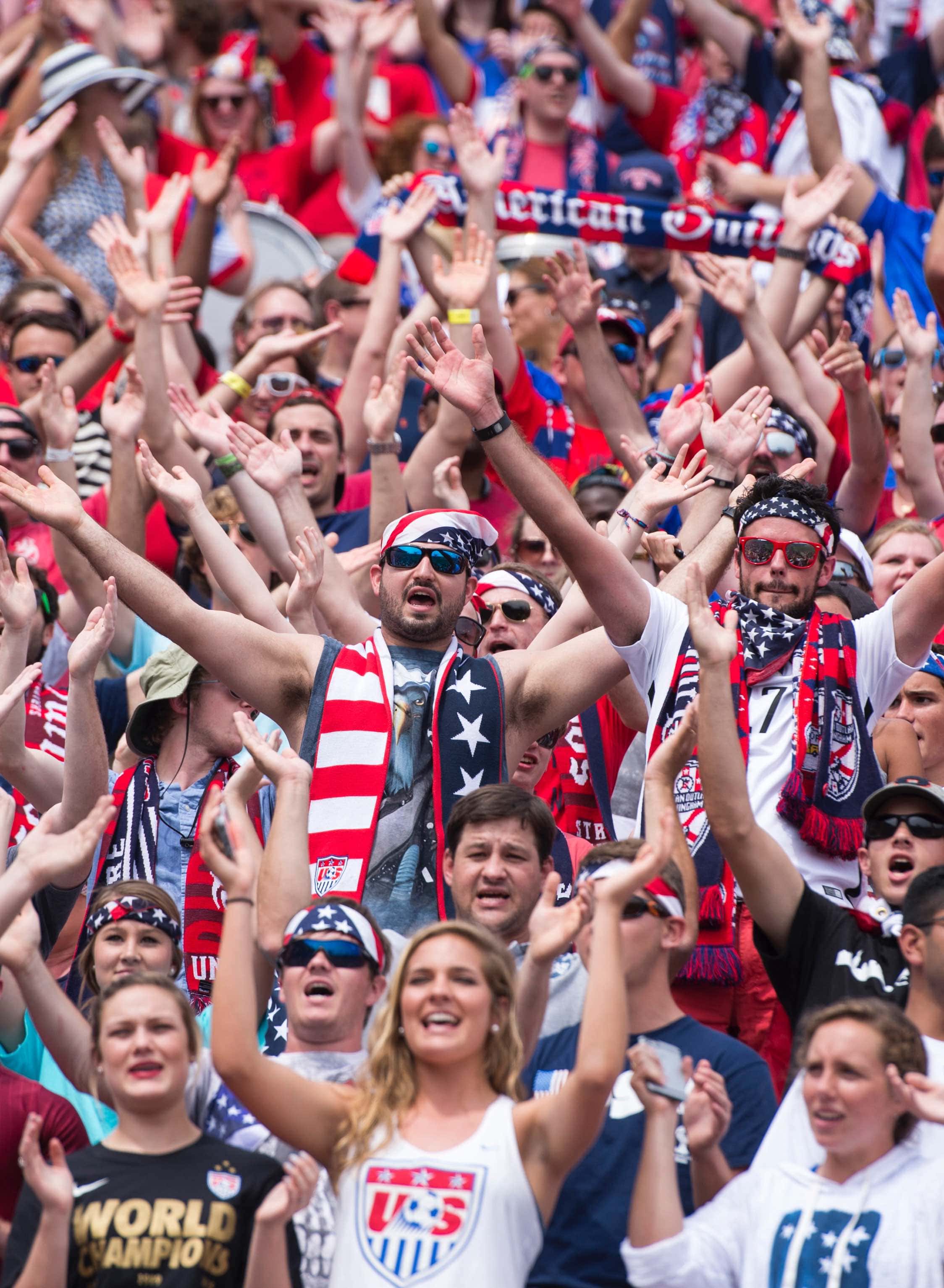 U.S. Soccer Fans In Stadium U.S. Soccer Fans In Stadium