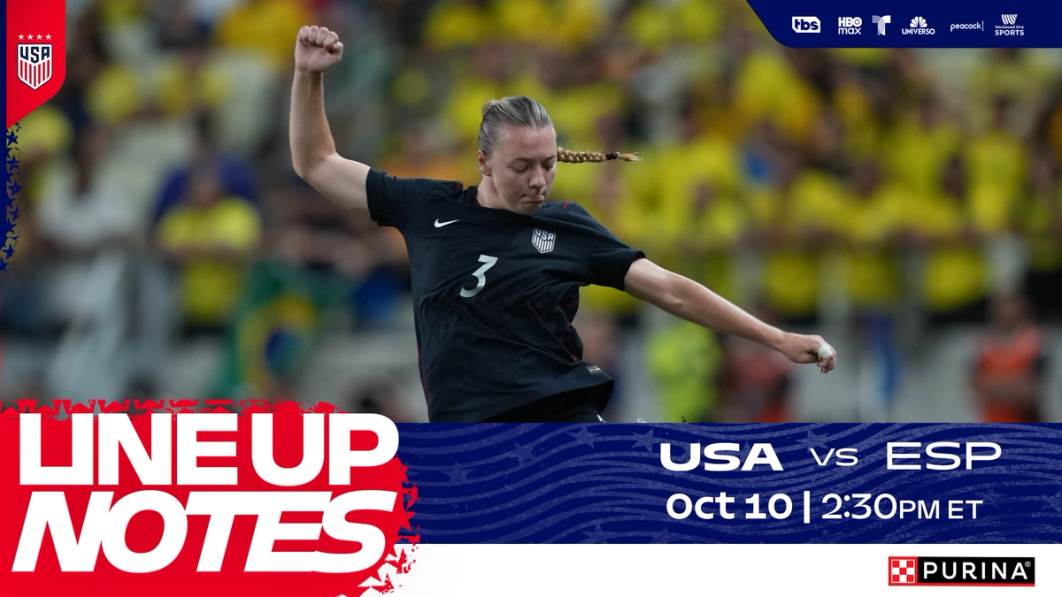 USWNT vs. Spain: Starting XI & Lineup Notes on Saturday, October 10 in Washington, D.C.