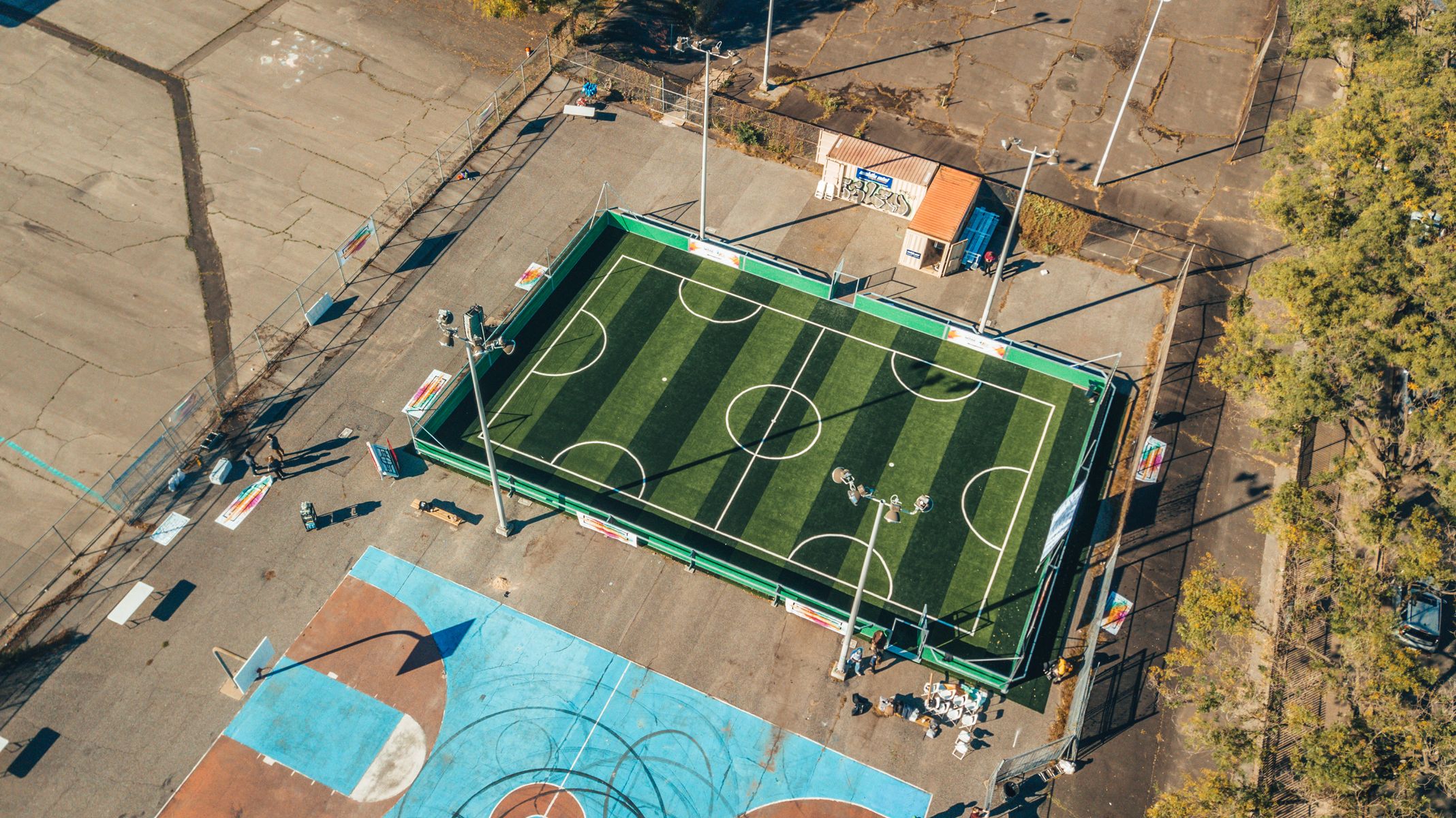Aerial view of pitch