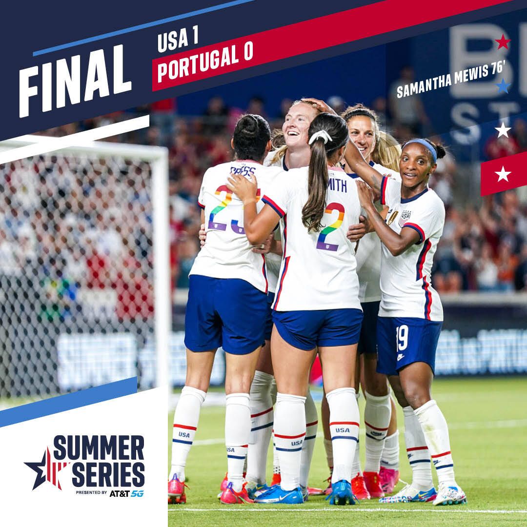 Samantha Mewis Goal Boosts U.S. Women’s National Team to 1-0 Victory Over Portugal in Opener of 2021 WNT Summer Series, Presented by AT&T 5G
