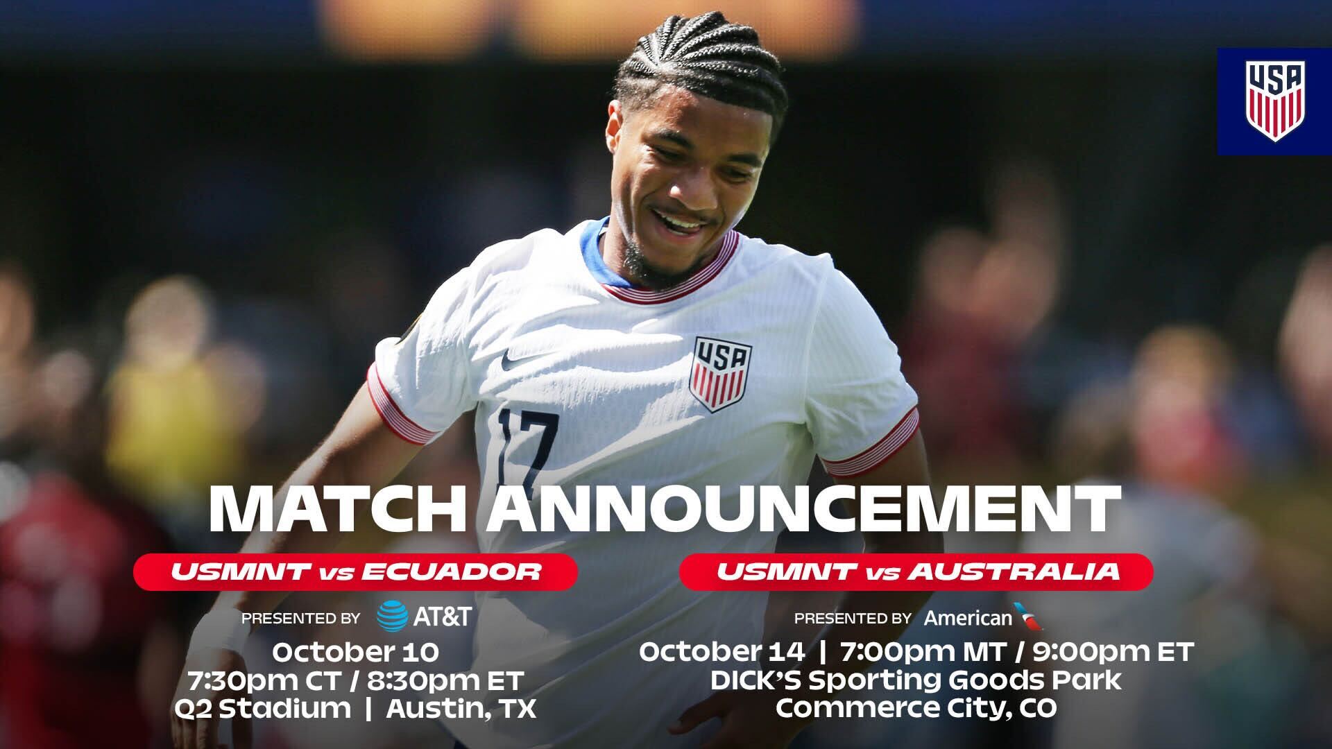 Road to 2026 FIFA World Cup Continues in October as U.S. Men’s National ...