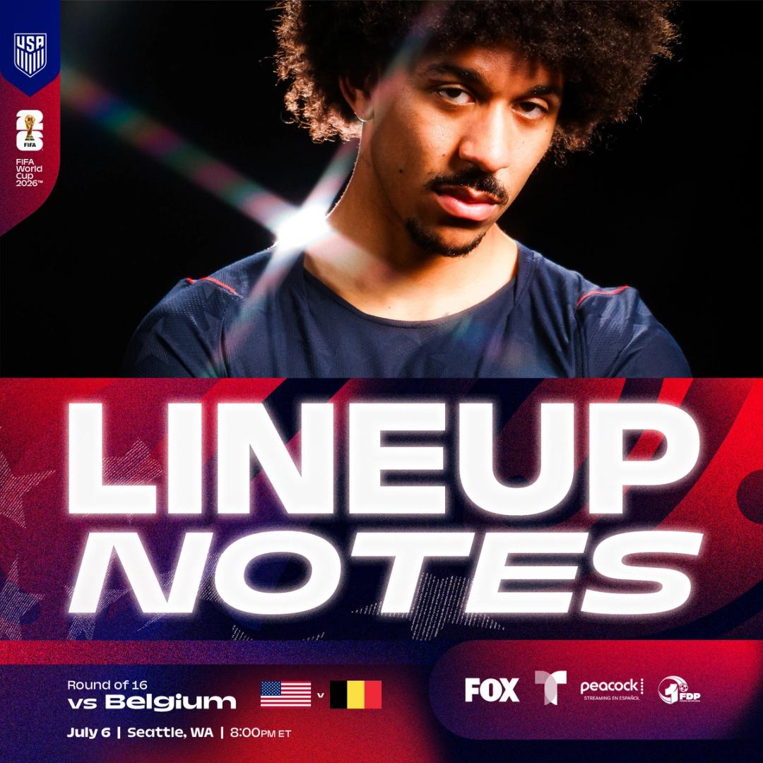 Starting XI & Lineup Notes: USMNT vs. Belgium