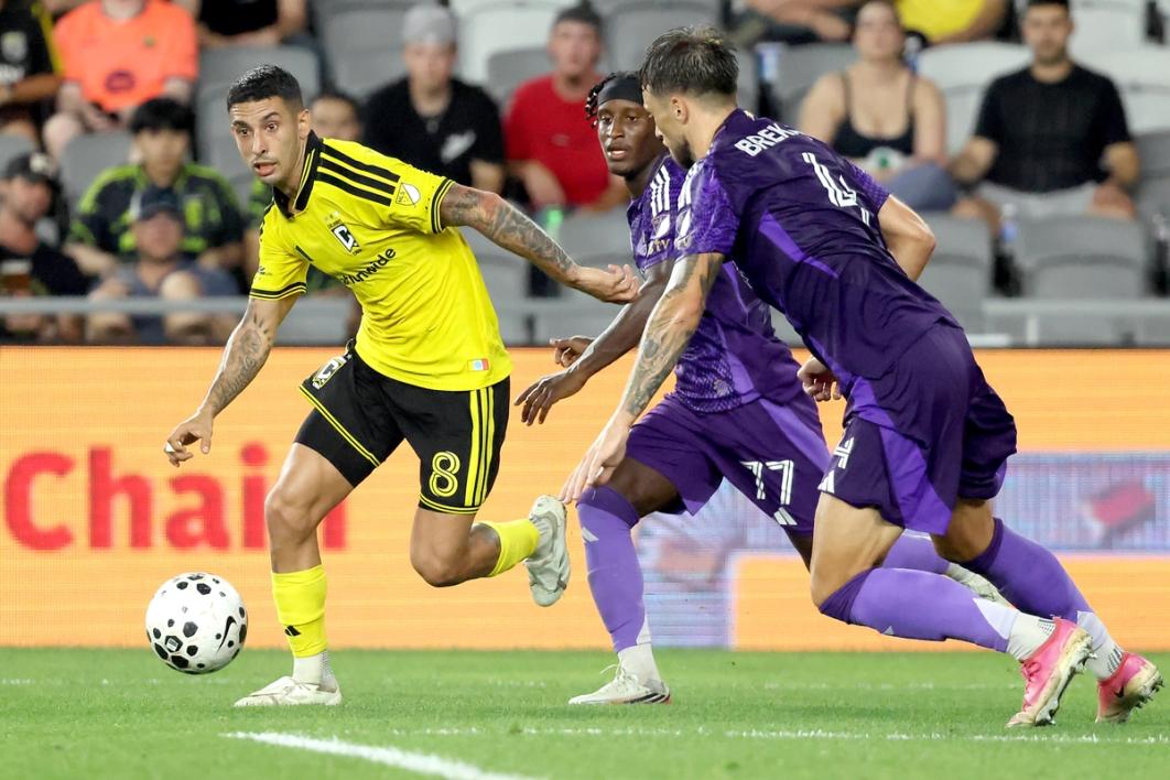 Santiago Rodríguez controls the ball during the 2026 Lamar Hunt U.S. Open Cup Semifinal against Orlando City SC at ScottsMiracle-Gro Field (Photo by Kirk Irwin/USSF/Getty Images)