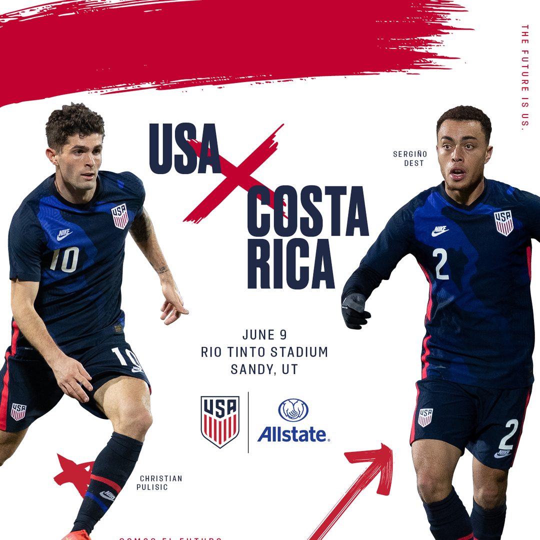 Ticket Sales Timeline Announced for USA Costa Rica Presented by Allstate on June 9 in Sandy Utah
