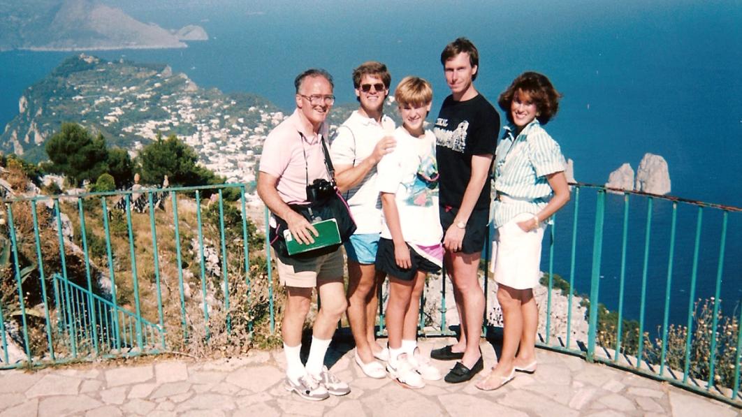 The Hunt family and Bob McNutt in Italy for the 1990 FIFA World Cup | Image courtesy Hunt family/Kansas City Chiefs