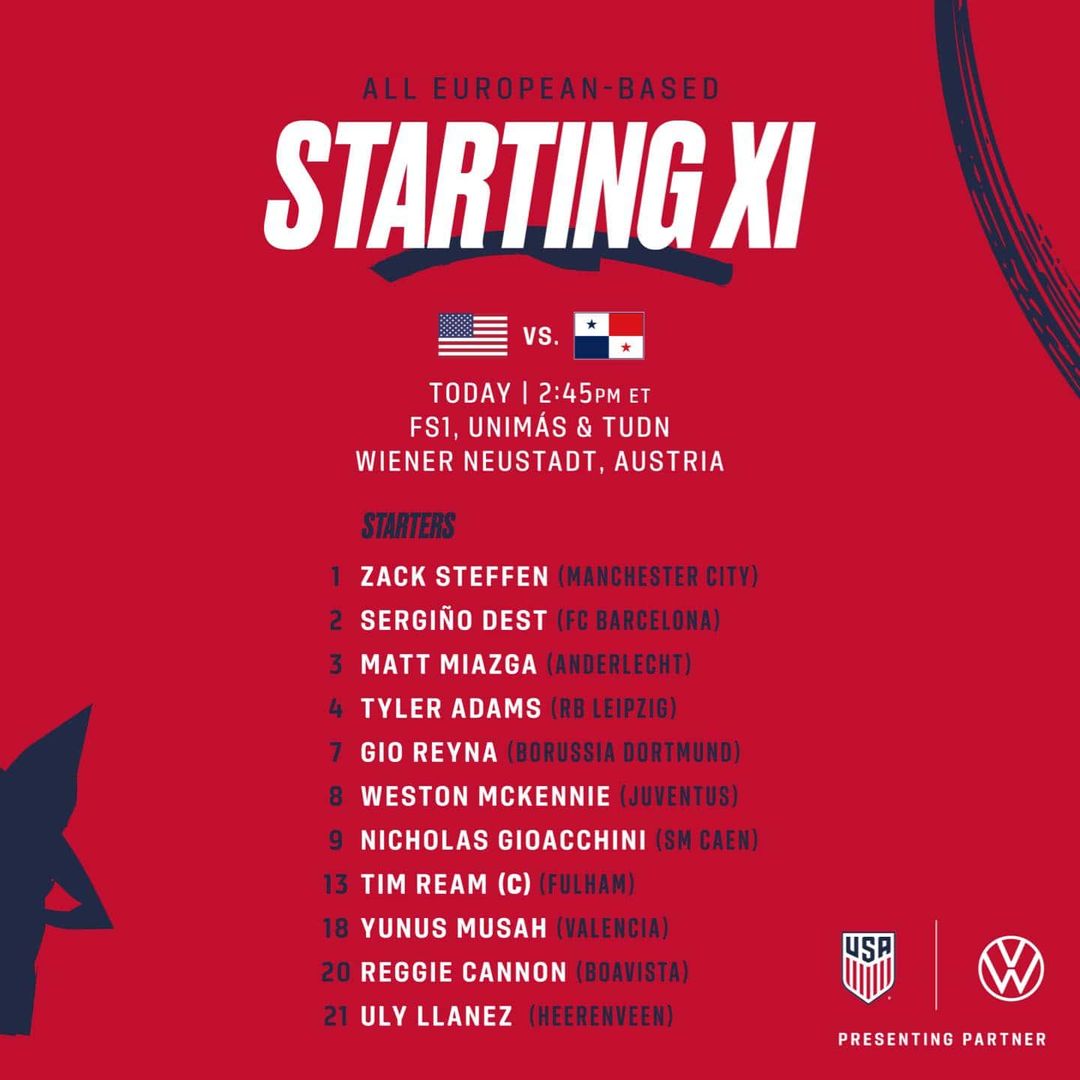 USMNT vs Panama Lineup starting IX Schedule and TV Channels fs1 tudn unimas
