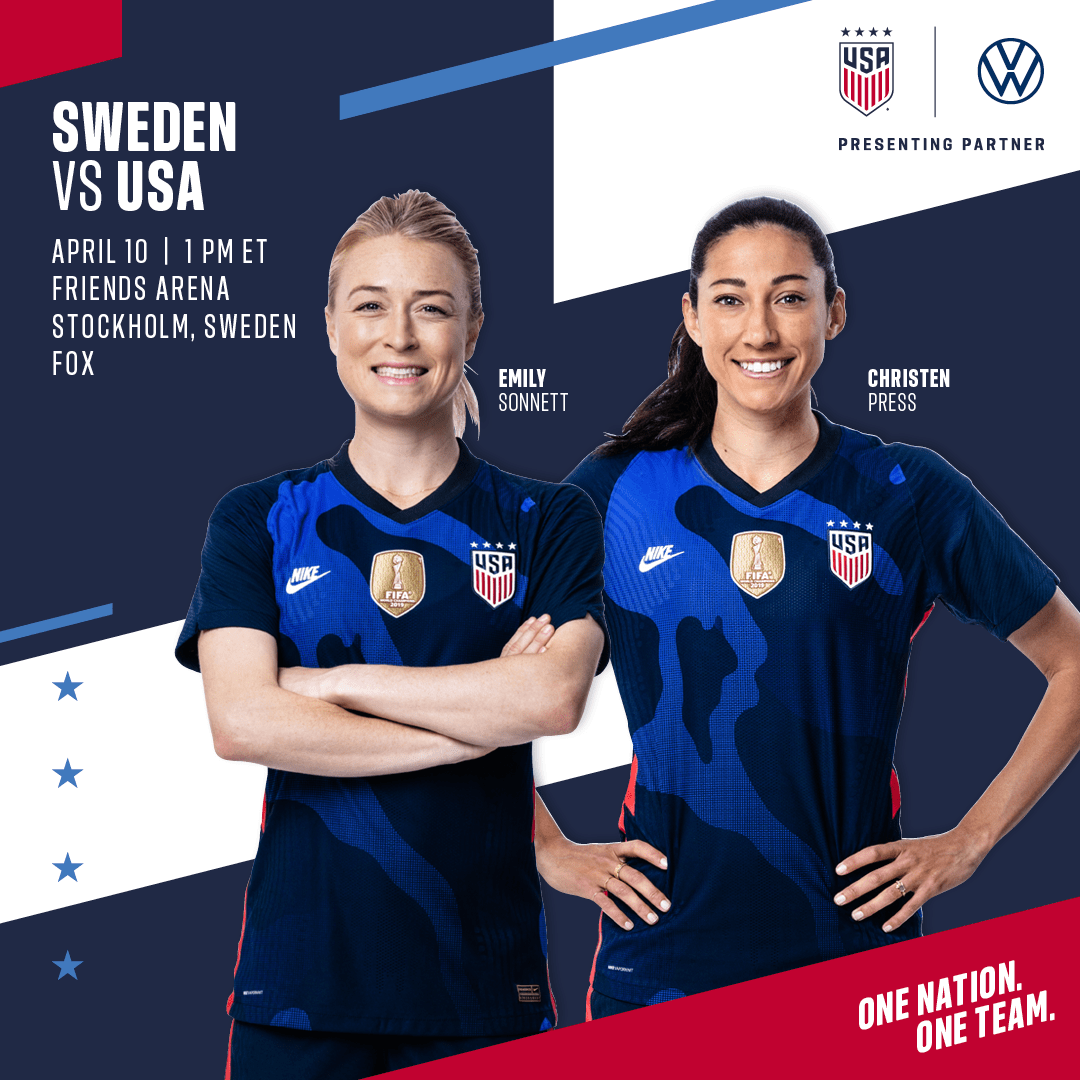 U.S. Women’s National Team Will Travel to Europe During April FIFA Window To Face Sweden on April 10 at Friends Arena in Stockholm