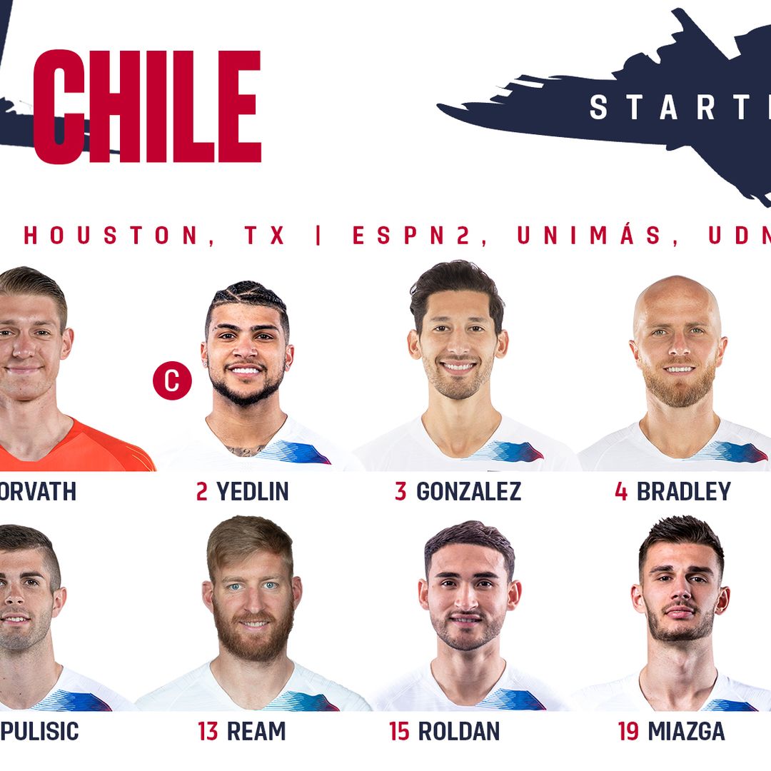 Lineup Notes US MNT Takes on Copa America Champions Chile in Houston