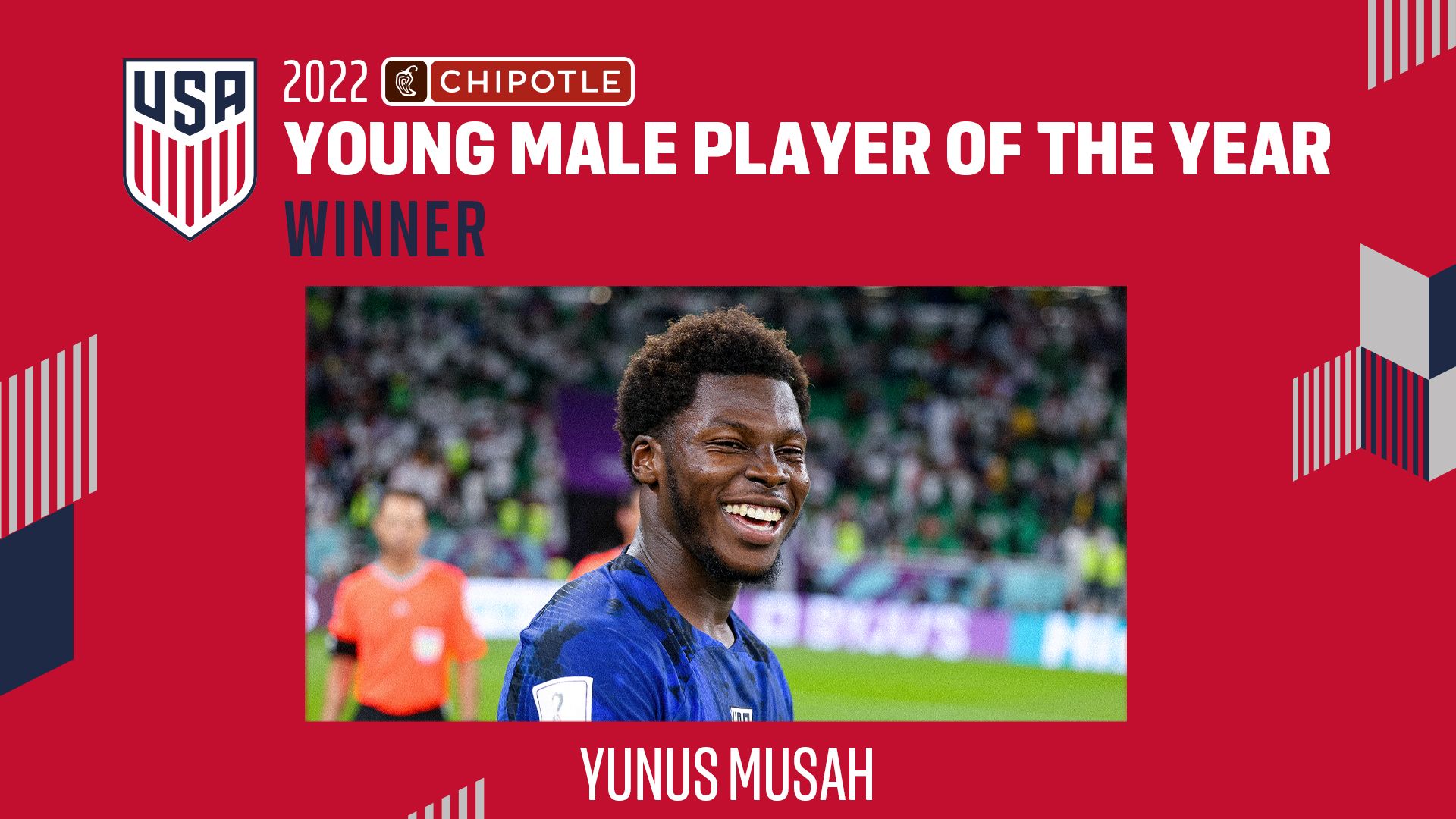Yunus Musah Voted 2022 Chipotle U.S. Soccer Young Male Player Of 