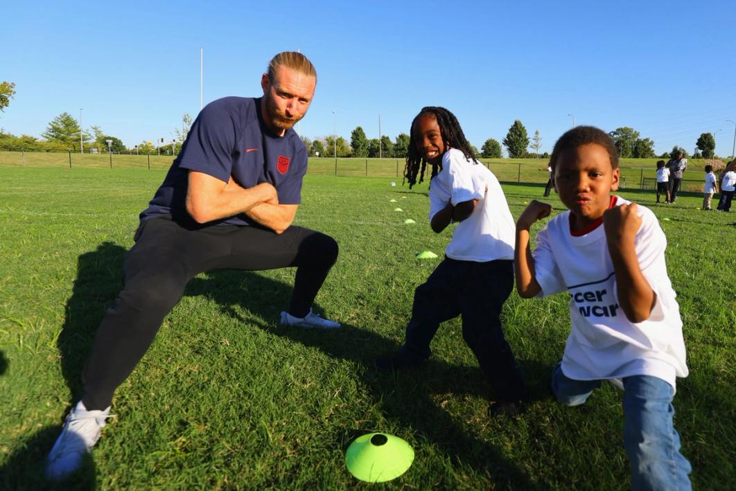 Tim Ream during a Community Spotlight Event at Mathews-Dickey Club in St Louis, Missouri (Photo by Dilip Vishwanat/USSF/Getty Images)