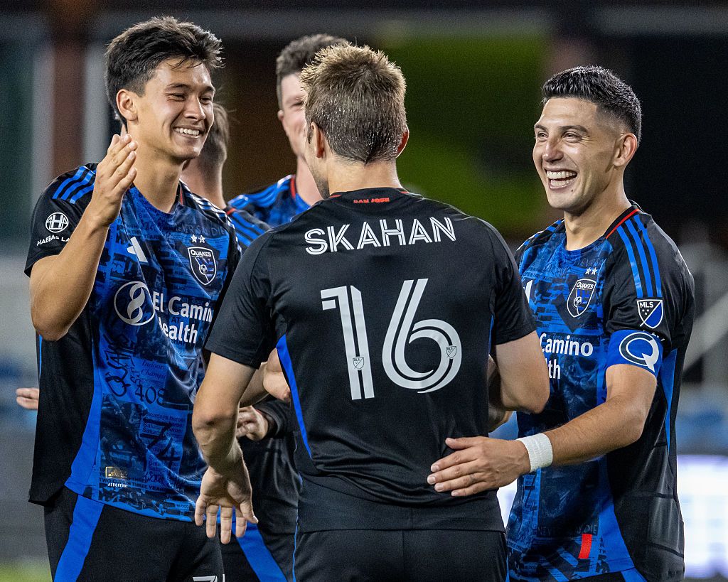 San Jose Earthquakes celebrate the Round of 16 win over the Portland Timbers