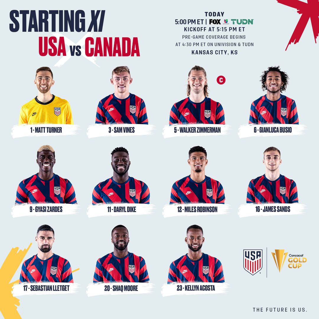2021 Concacaf Gold Cup: USA vs Canada - Starting XI, Lineup Notes, TV Channels & Start Time
