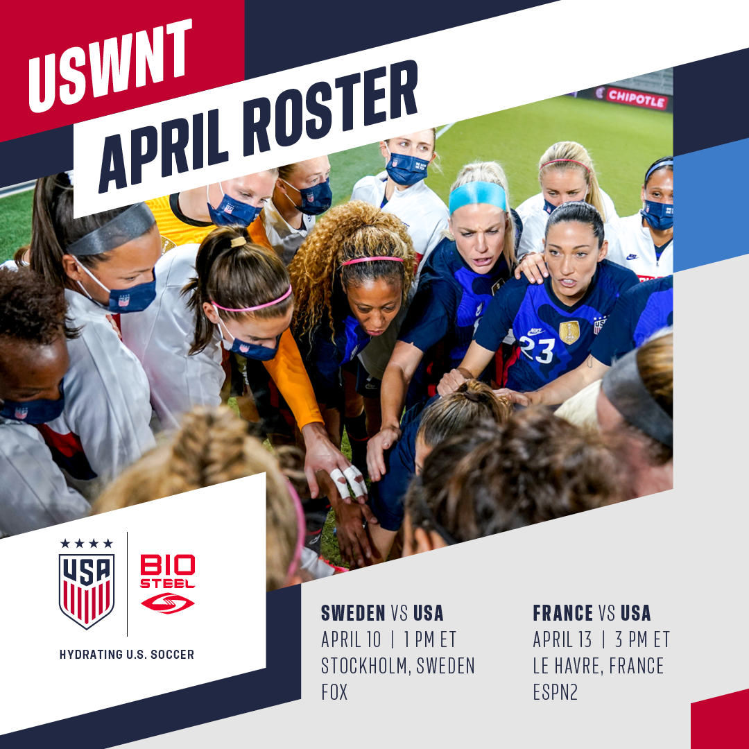 Vlatko Andonovski Names 23-player Travel Roster for USWNT Matches Against Sweden in Stockholm and France in Le Havre