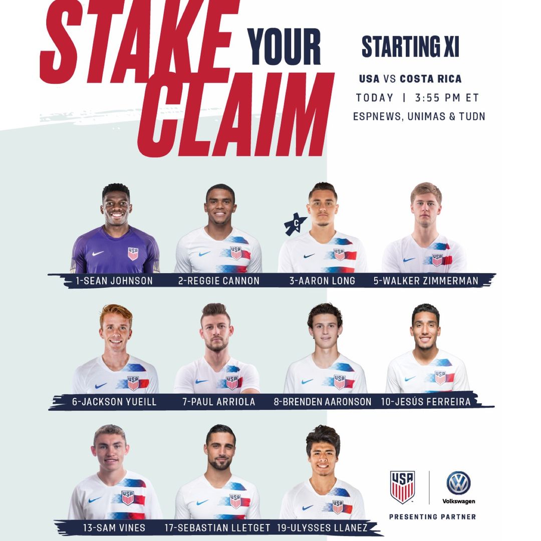 International Friendly USMNT vs Costa Rica Lineup Schedule TV Channels