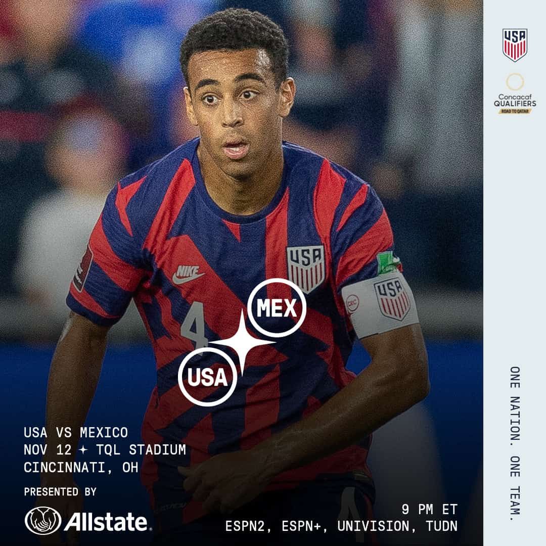 USMNT TAKES ON ARCHRIVAL MEXICO IN CINCINNATI AT HALFWAY POINT OF WORLD CUP QUALIFYING CAMPAIGN