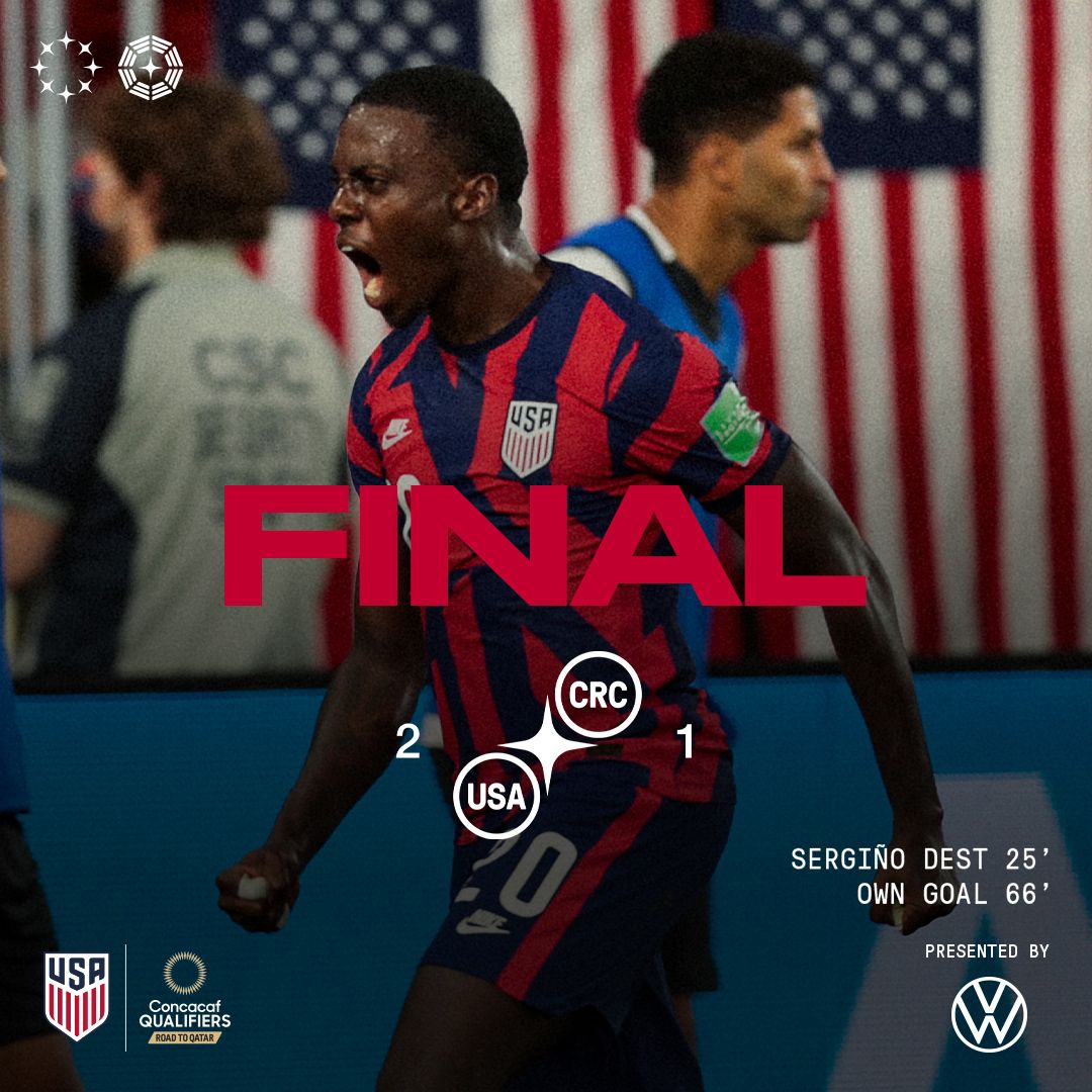 USMNT Defeats Costa Rica, 2-1, in Return to Columbus, Ohio as October World Cup Qualifying Window Ends