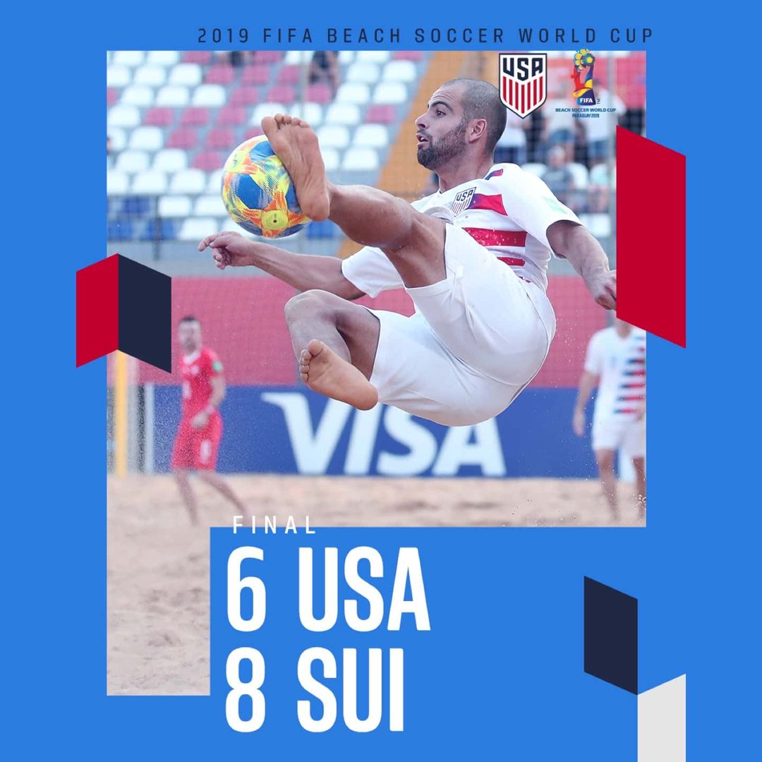2019 Fifa beach soccer world cup usa vs Switzerland match report stats standings