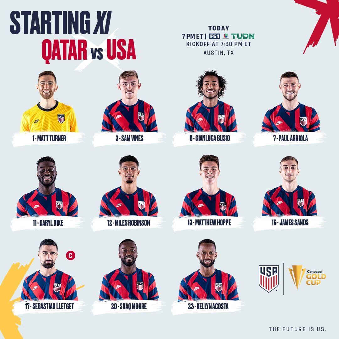 2021 Concacaf Gold Cup Semifinal: USA vs Qatar - Starting XI, Lineup Notes, TV Channels & Start Time