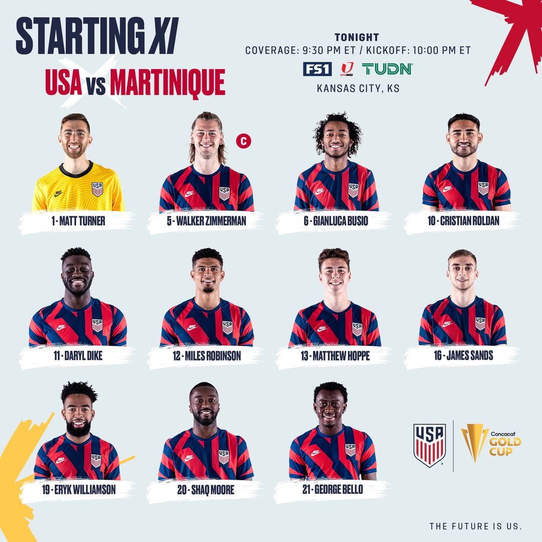 2021 Concacaf Gold Cup: USA vs Martinique - Starting XI, Lineup Notes, TV Channels & Start Time