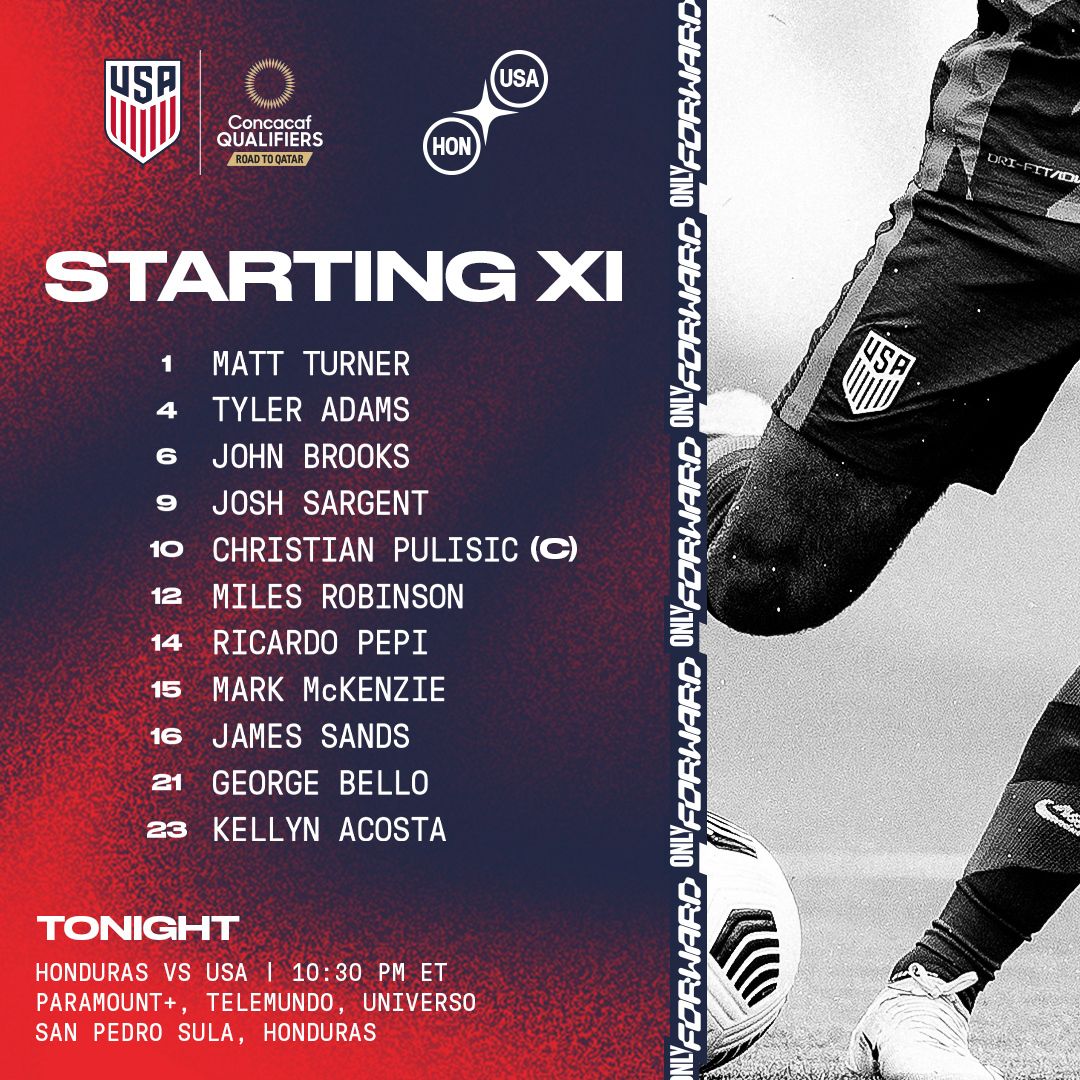 2022 Concacaf World Cup Qualifying: USA vs. Honduras - Starting XI, Lineup Notes, TV Channels & Start Time