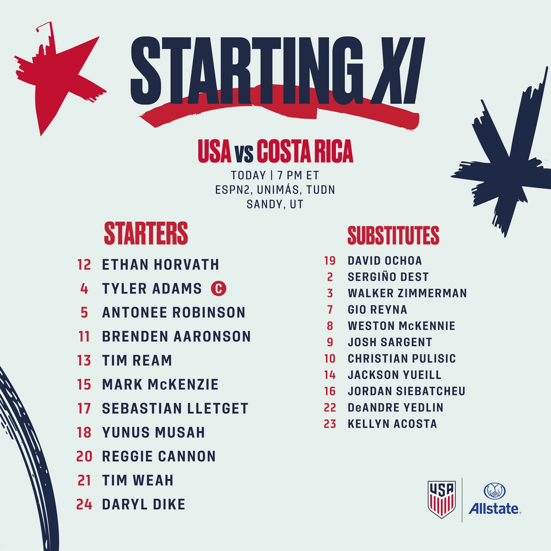 international friendly usmnt vs costa rica Lineup Schedule TV Channels