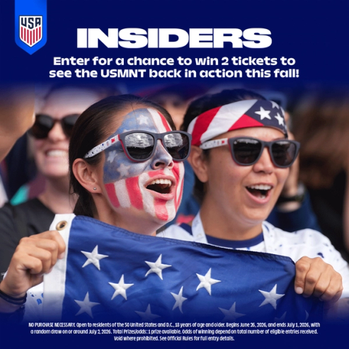 Promo graphic for a USMNT ticket giveaway this fall