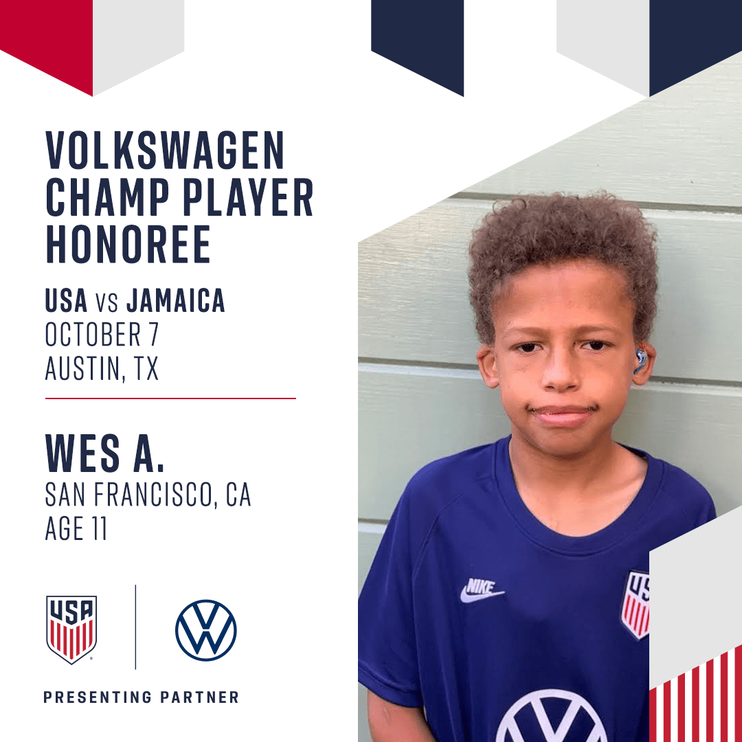VW CHAMP Player Honoree Wes USMNT vs Jamaica