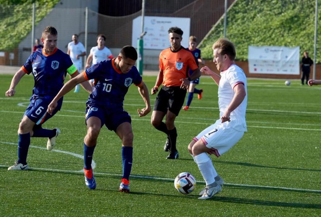 A U.S. CP MNT player in action on the field against Netherlands