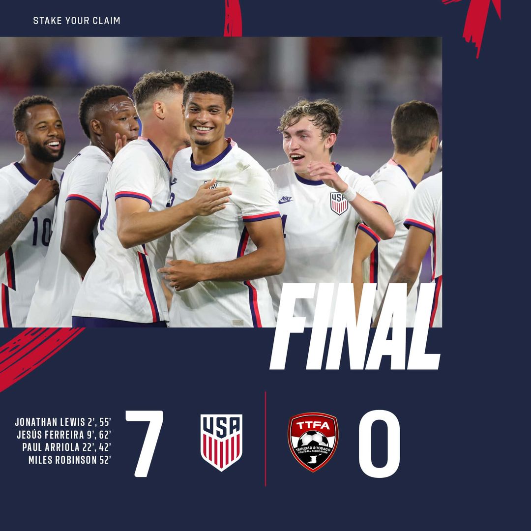 Three Players Score Twice as U.S. Men’s National Team Opens 2021 With Dominant 7-0 Victory Against Trinidad and Tobago