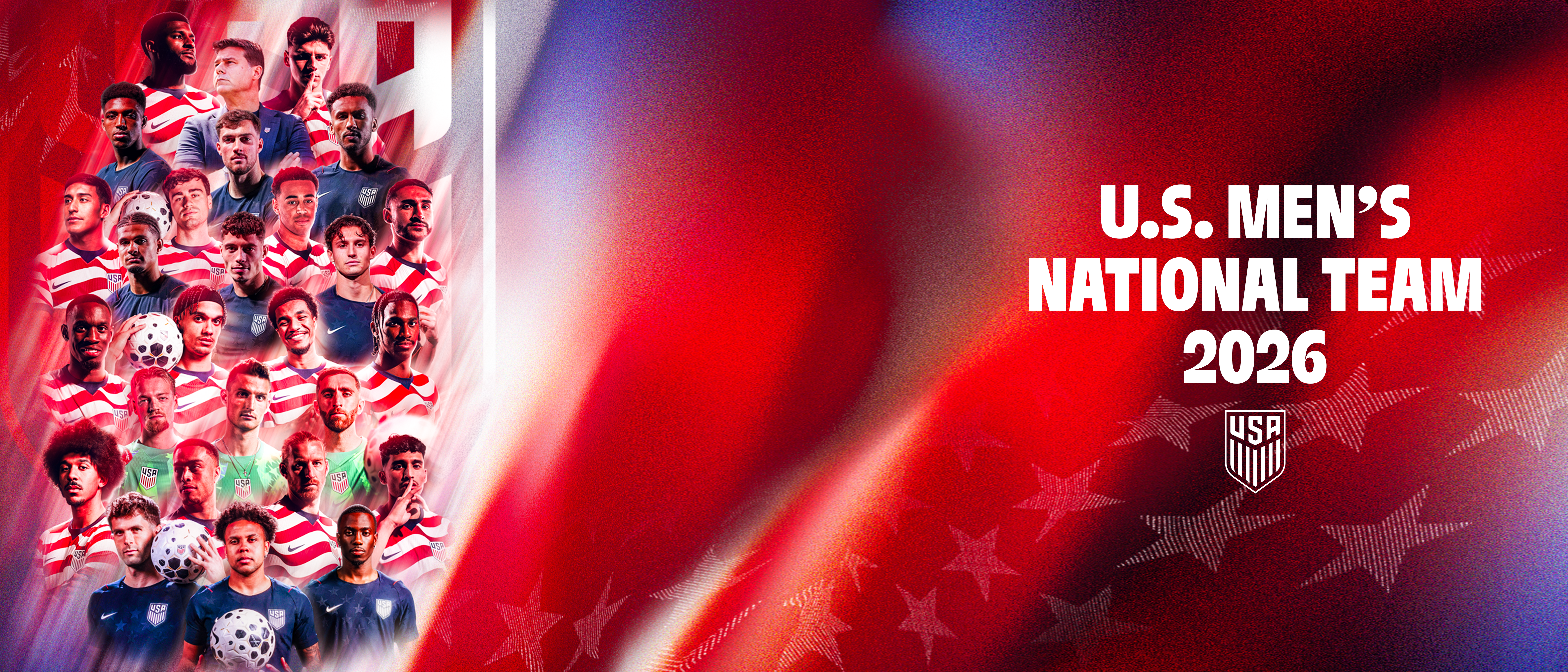Graphic with the 26 rostered players for the U.S. Mens National Team