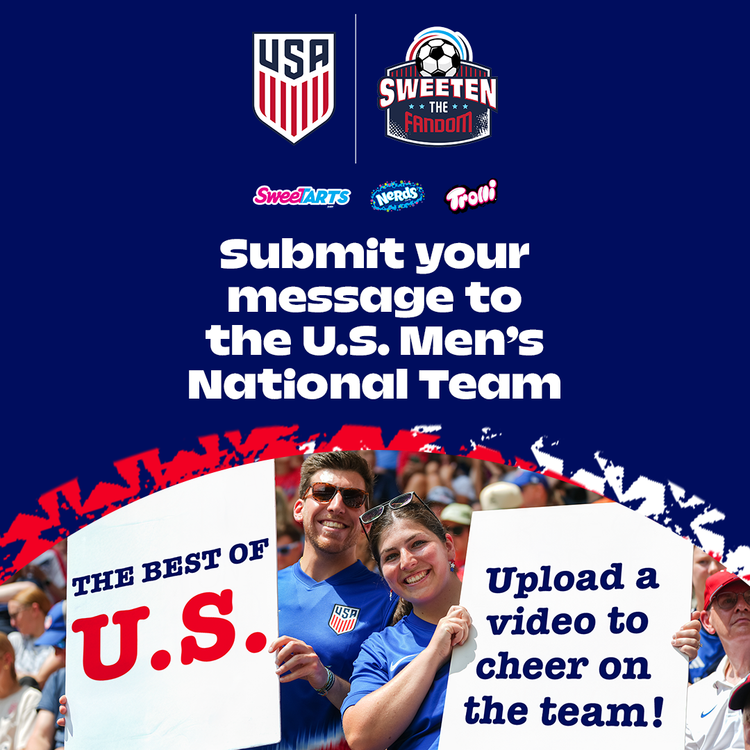 Graphic with text Submit your message of support for the USMNT