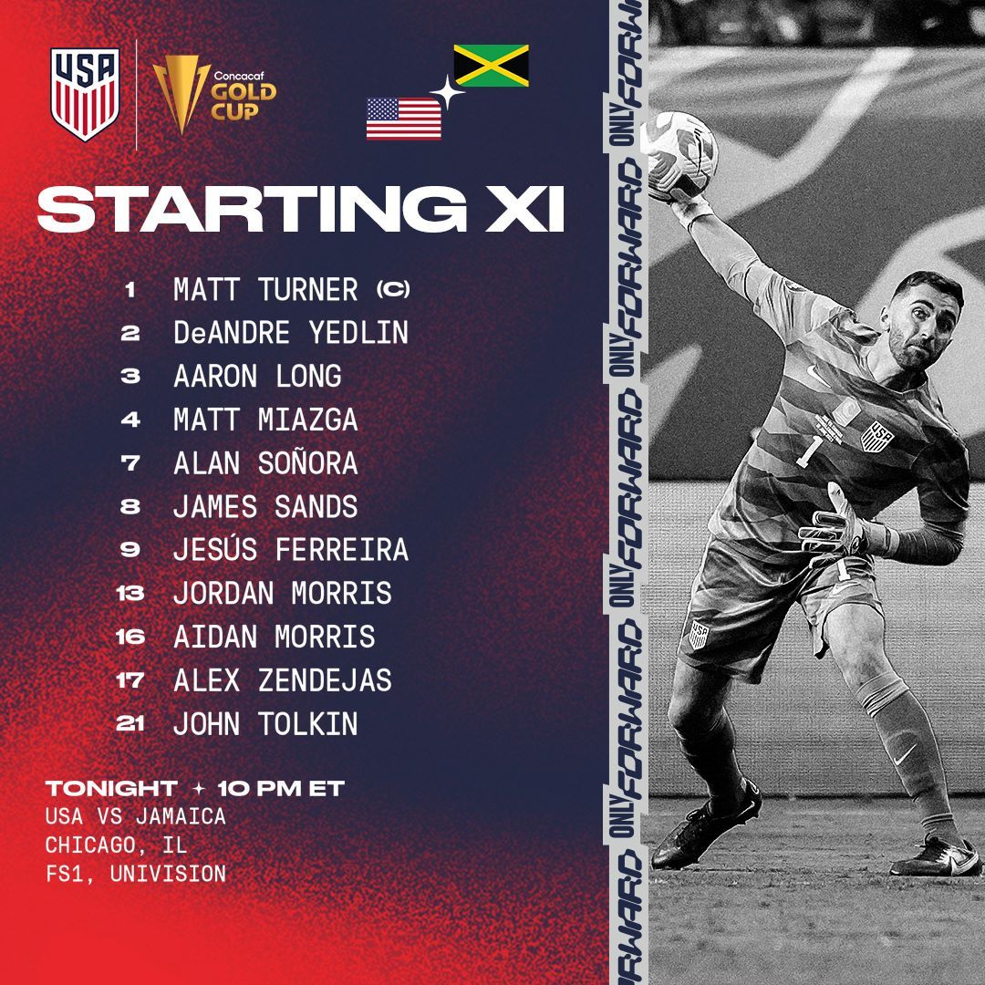 Concacaf Gold Cup: USMNT vs. Jamaica - Lineup, Schedule & TV Channels