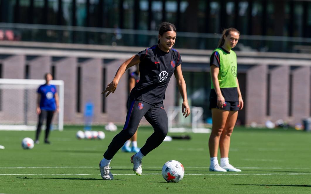 Sophia Wilson trains with the U.S. Women's National Team at the U.S. Soccer National Training Center ahead of the matches against Spain.