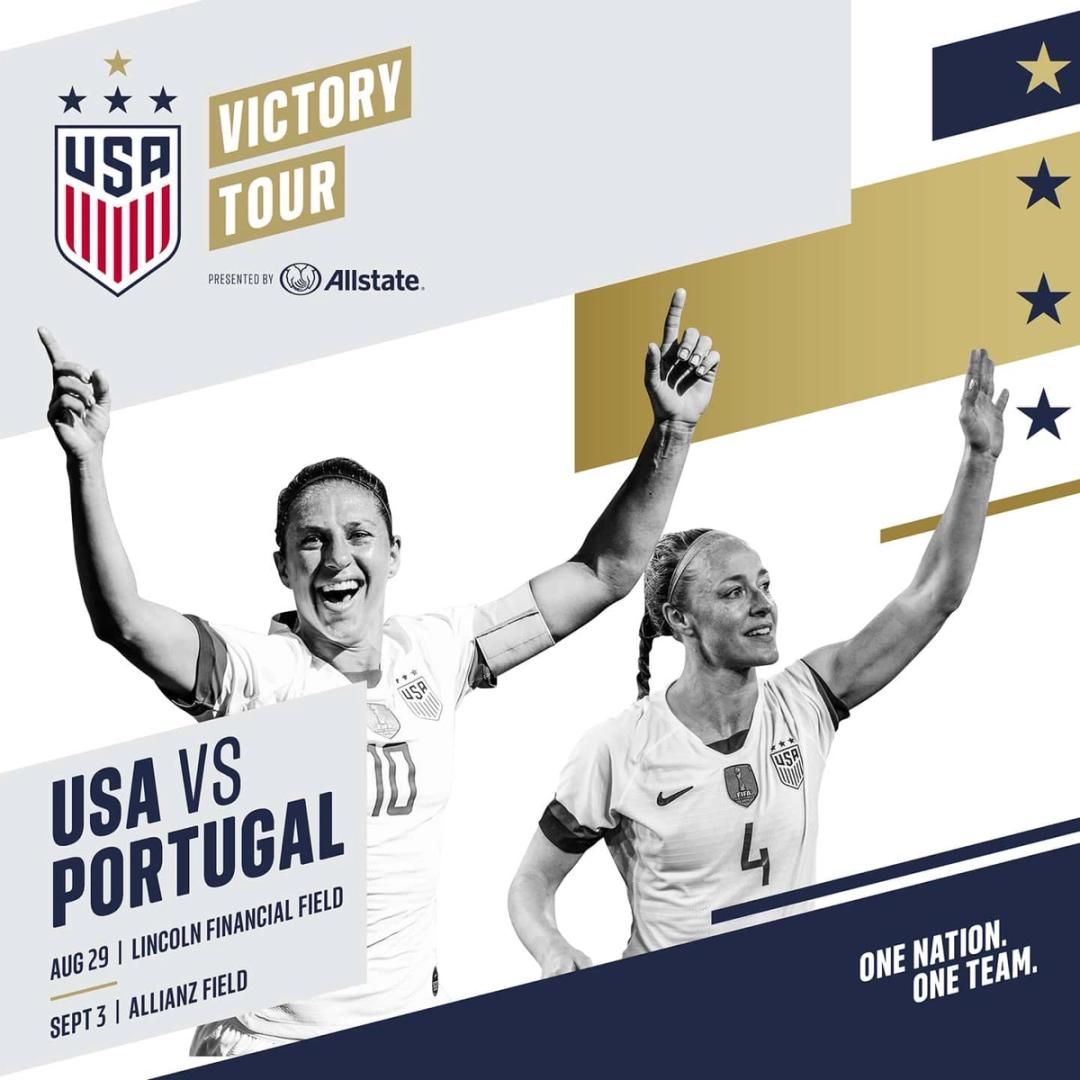 2019 WOMENS WORLD CUP CHAMPIONS WILL FACE PORTUGAL ON AUG 29 AND ON SEPT 3
