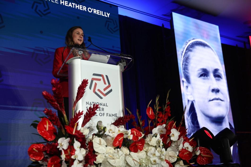 Kevin Crow, Tobin Heath, Heather O’Reilly, Tony Sanneh, Kari Seitz and Chris Wondolowski were inducted into the National Soccer Hall of Fame on May 1