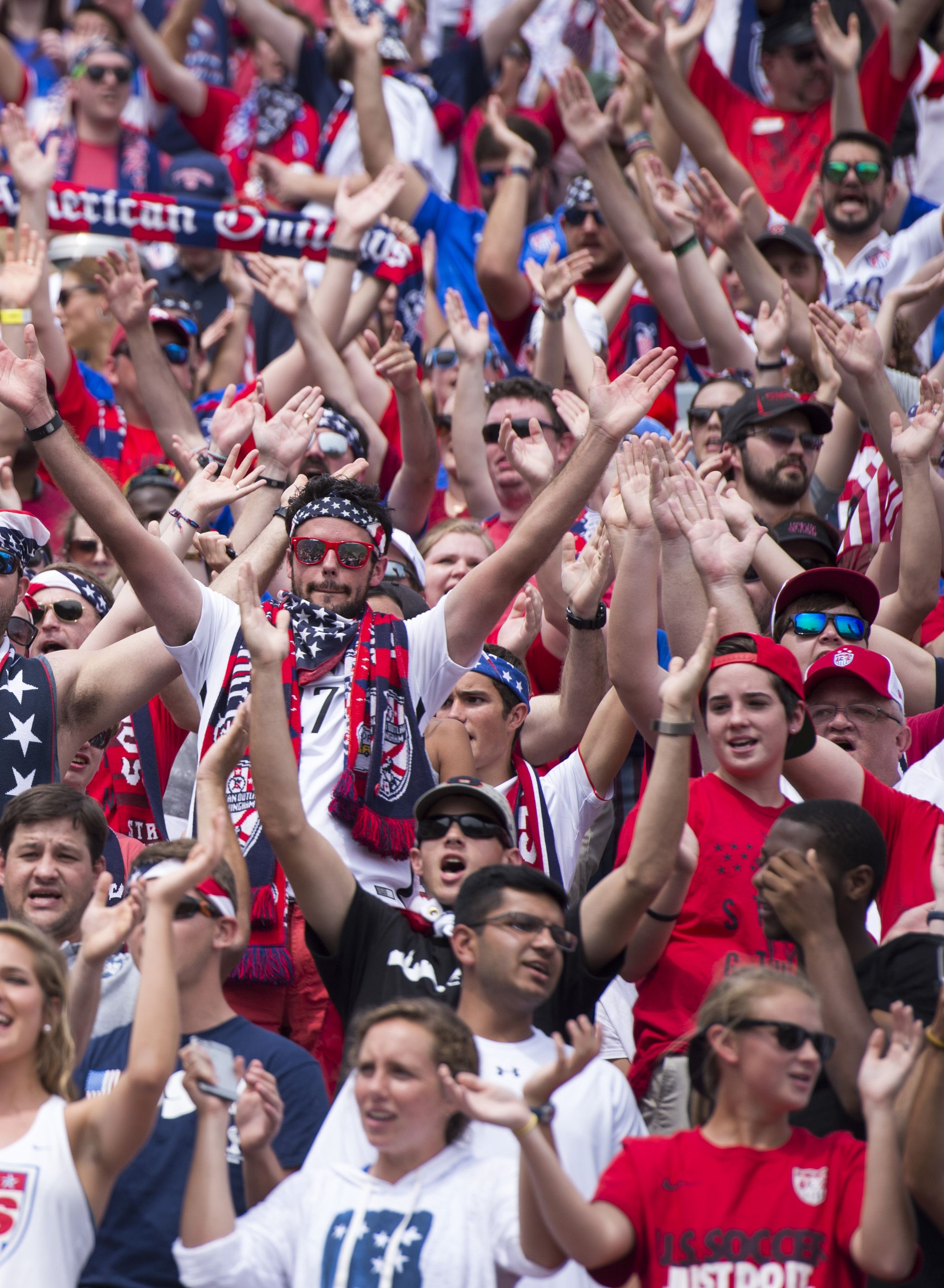 U.S. Soccer Fans In Stadium U.S. Soccer Fans In Stadium