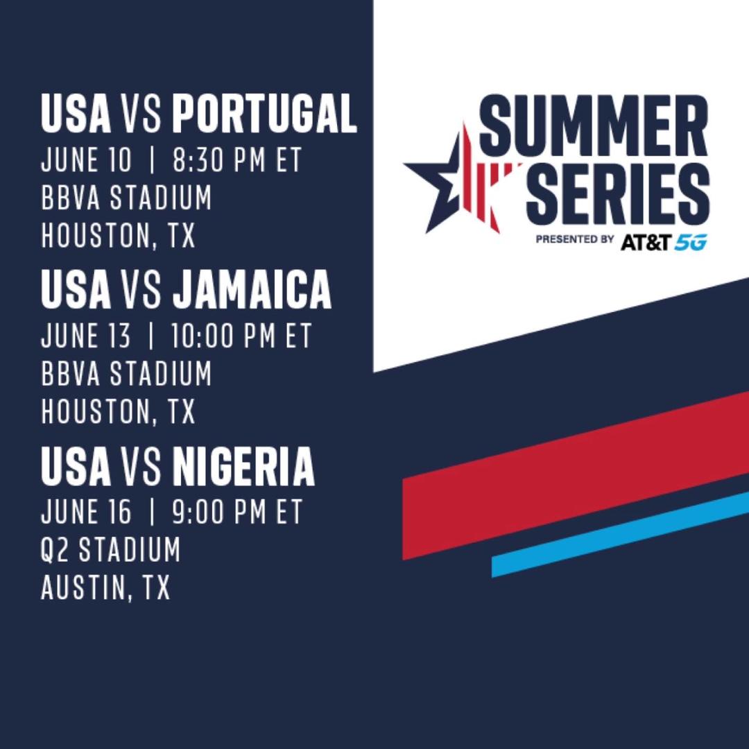 Tickets for 2021 WNT Summer Series Presented by ATT 5G in Houston and Austin On Sale May 29