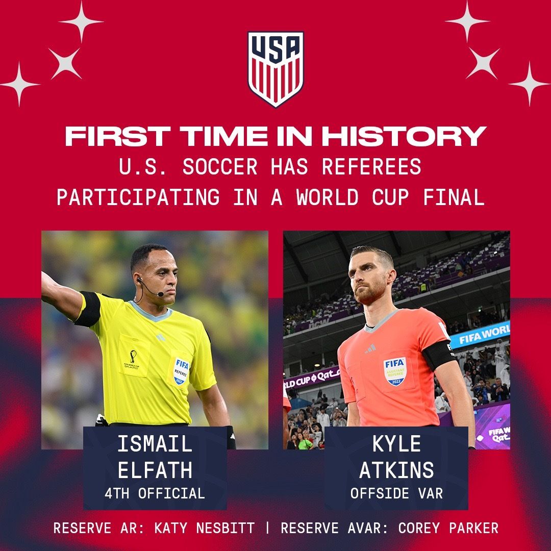 Four U.S. Soccer Referees Selected To Officiate 2022 World Cup Final To Cap Off Impressive Showing By All Five U.S. Referees In Qatar