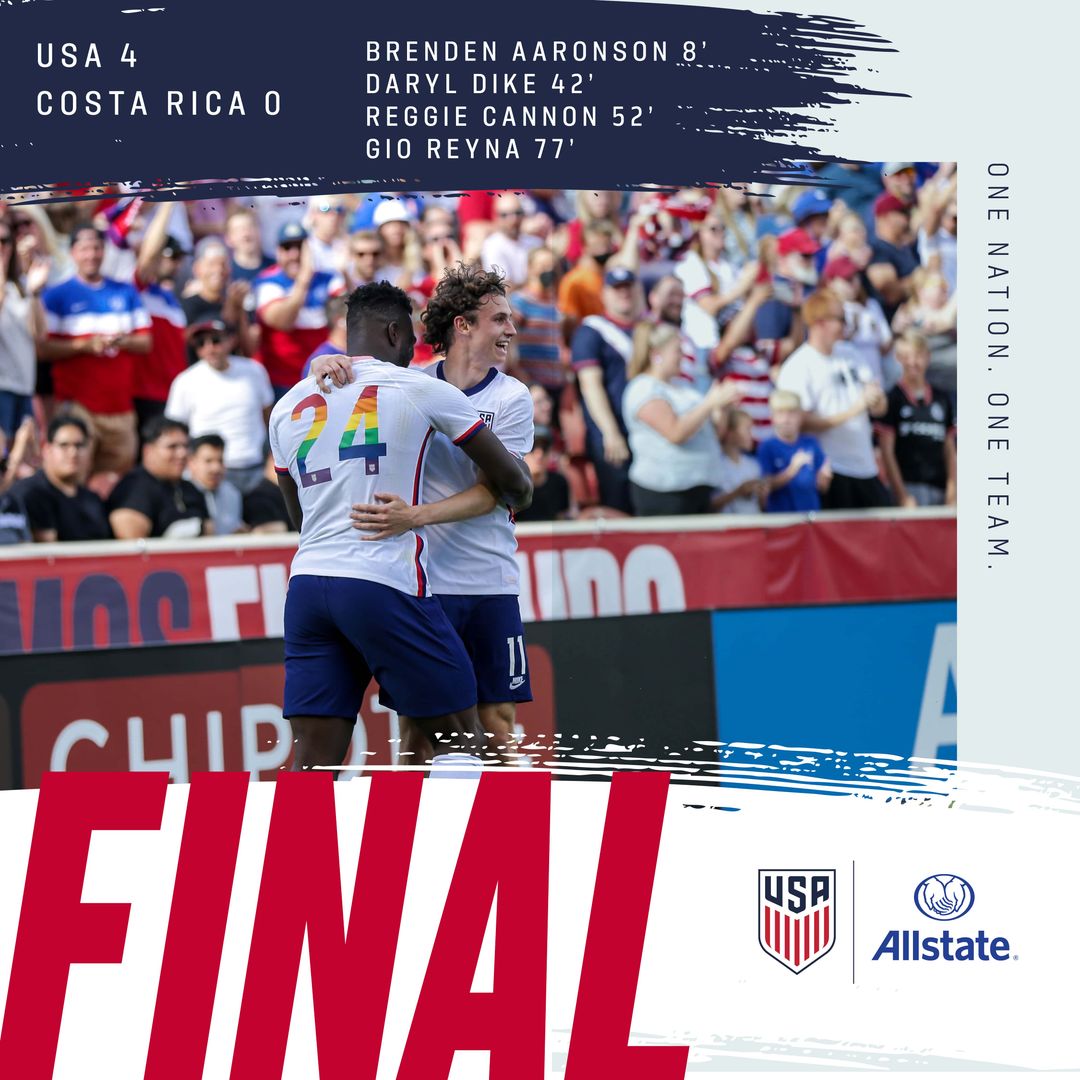 International Friendly usmnt 4 Costa Rica 0 Match Report Stats Standings