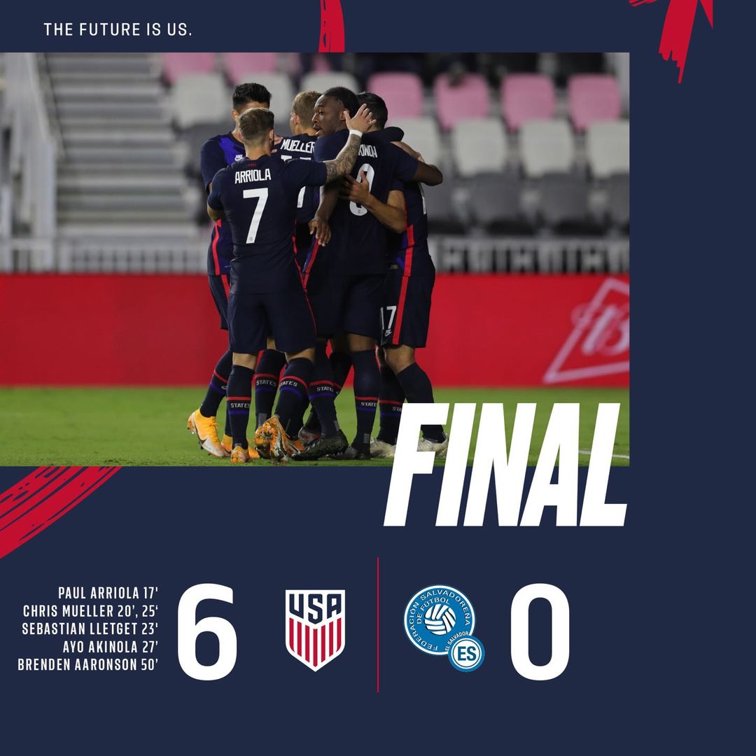 Youthful USMNT Erupts for 6-0 Win Versus El Salvador to Close Out 2020