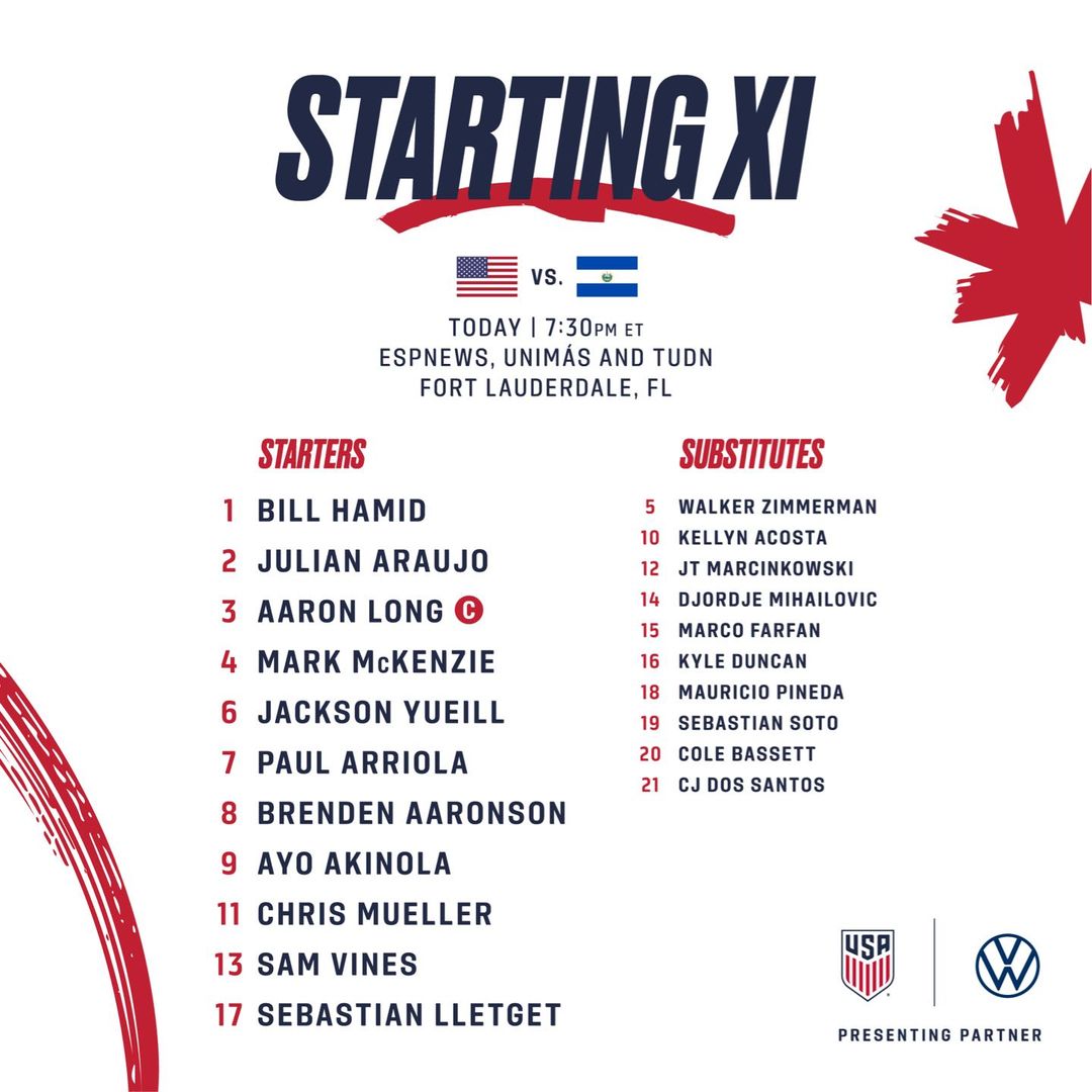 USMNT vs. El Salvador - Lineup, Schedule & TV Channels