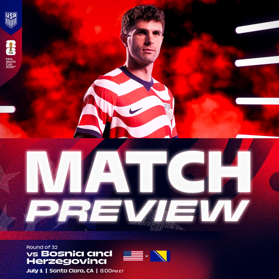 USMNT Set for FIFA World Cup 2026 Round of 32 Match Against Bosnia and Herzegovina