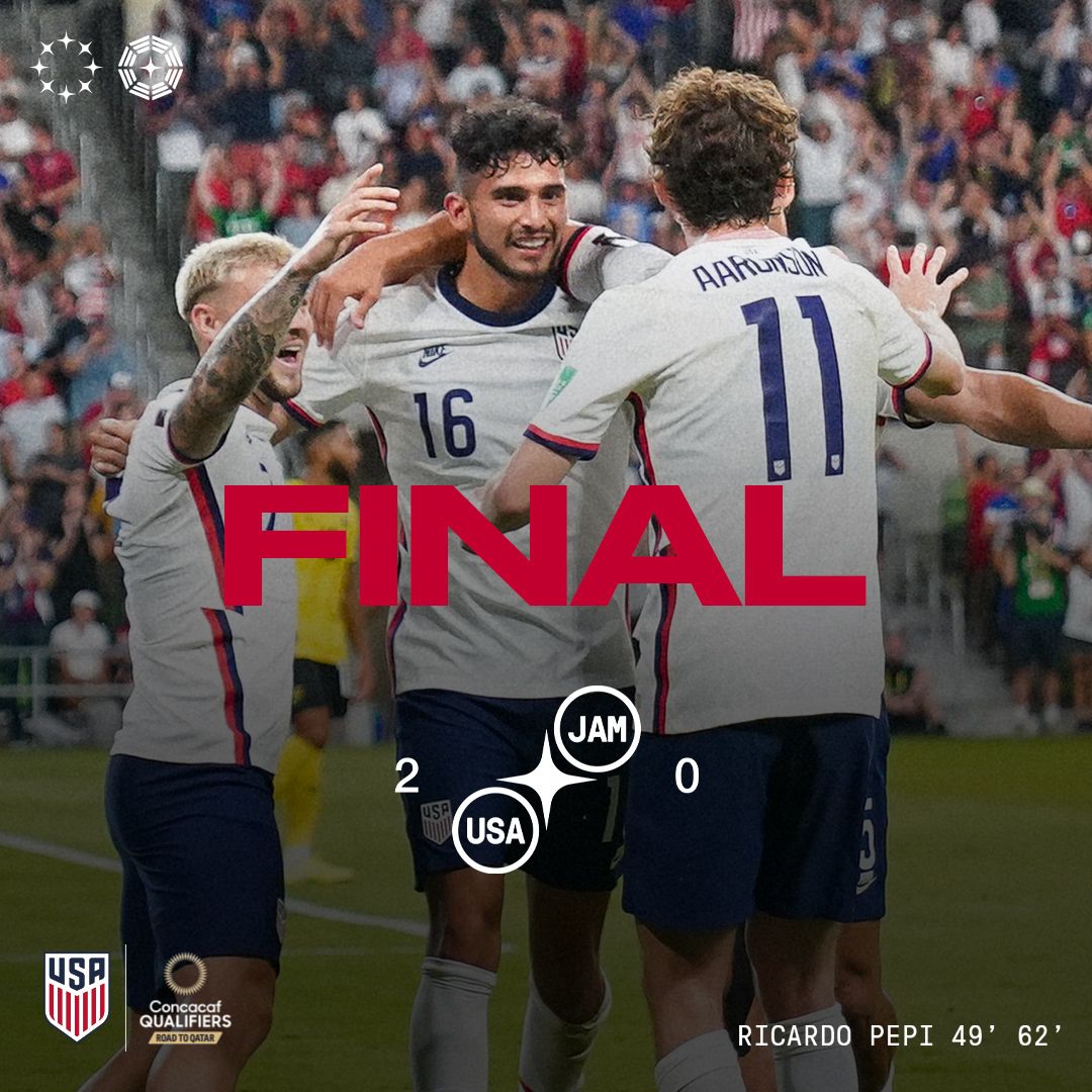 Two Goals From Forward Ricardo Pepi Propel U.S. Men’s National Team to 2-0 Shutout vs. Jamaica in First October World Cup Qualifier